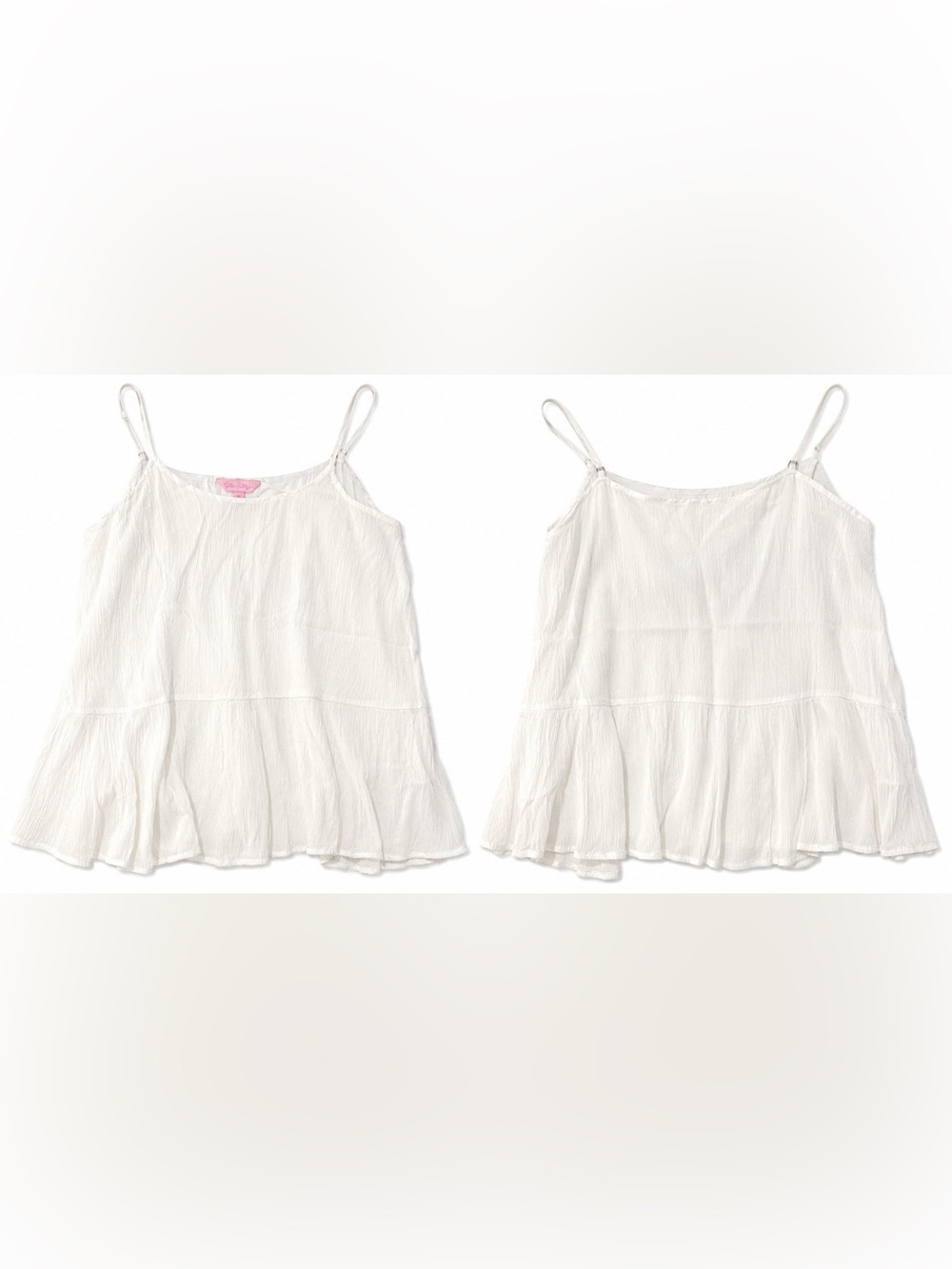 Lilly Pulitzer White Ruffle Hem Camisole Tank Top S